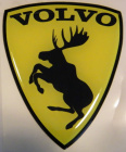 Emblem Sköld Volvo Stegrande Älg 3D Gul/Svart