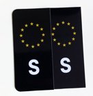 S-Märke Nummerskylt Svart/Vit/Gul