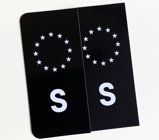 S-Märke Nummerskylt Svart/Vit/Vit