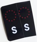S-Märke Nummerskylt Svart/Vit/Röd S-Märke Nummerskylt Svart/Vit/Röd