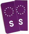 S-Märke Nummerskylt Lila/Vit/Vit