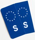 S-Märke Nummerskylt Blå/Vit/Vit S-Märke Nummerskylt Blå/Vit/Vit