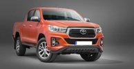 Lowbar EU frontbåge med hasplåt Svart - Toyota Hilux VIII Facelift 2020->