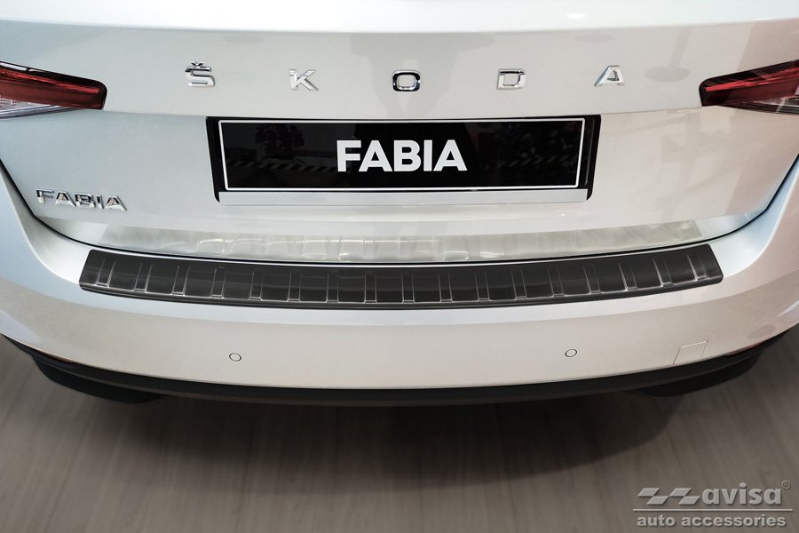 Lastskydd Rostfri Borstad Metall Svart Skoda Fabia IV Hatchback 2021->