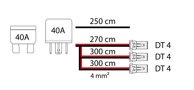 Kabelsats för 3 extraljus DT 4-Pin kontakt.