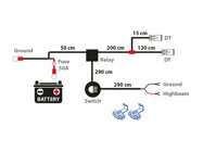 Kabelsats för 2 extraljus DT kontakt 2-pin
