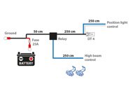 Kabelsats för 1 st LED-Ramp DT 4-Pin kontakt.