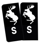 S-Märke Älg Nummerskylt Svart/Vit