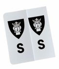 S-Märke Sankt Erik Nummerskylt Vit/Svart
