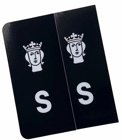 S-Märke Sankt Erik Nummerskylt Svart/Vit