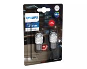 BAY15d P21/5W 2-Polig LED Röd Lampa Broms- / Positions- / Parkeringsljus Philips