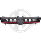 Grill Blank Svart/Röd Golf VII Hatchback, Kombi 2012-2020