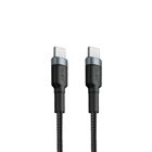 Busy USB-C till USB-C Laddkabel Nylonflätad Svart 60W 1m