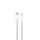 Busy USB-C Laddkabel Nylonflätad Vit 100W 2m
