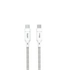 Busy USB-C till USB-C Laddkabel Nylonflätad Vit 240W 1.8m