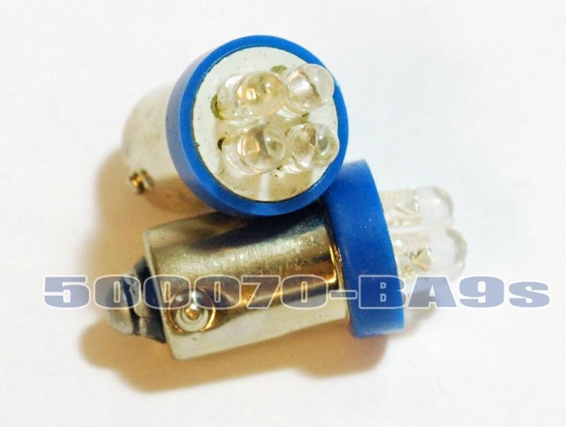 Lampor LED BA9s  Blå 4-Dioder
