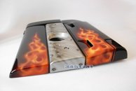 Motorkåpa Röd Flames Volvo S40, V40 Fas 1 