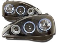 Angel Eyes Strålkastare Svart Opel Corsa (C) 2001-2006