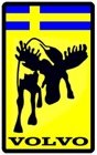 Emblem Rektangulär Volvo Älg Gul/Svart Svensk Flagga