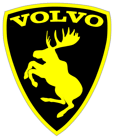 Emblem Sköld Volvo Stegrande Älg Svart/Gul - VÄNSTER