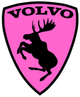 Emblem Sköld Volvo Stegrande Älg Rosa - VÄNSTER