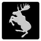 Emblem Fyrkantig Volvo Stegrande Älg Svart/Grå Liten