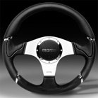 Momo Ratt Tuning Millenium Svart/Silver 350mm Läder