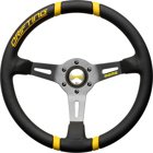 Momo Ratt Tuning Drifting Gul 350mm Läder