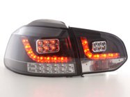 Baklampor LED Svart VW Golf MK6 2008-2013