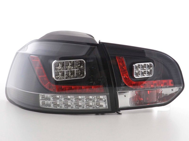 Baklampor LED Svart VW Golf MK6 2008-2013