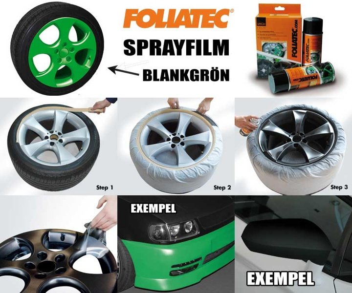 FoliaTec Sprayfilm Grön Blank (Powergreen) 1x Burk 400ml (ca 2st fälgar)