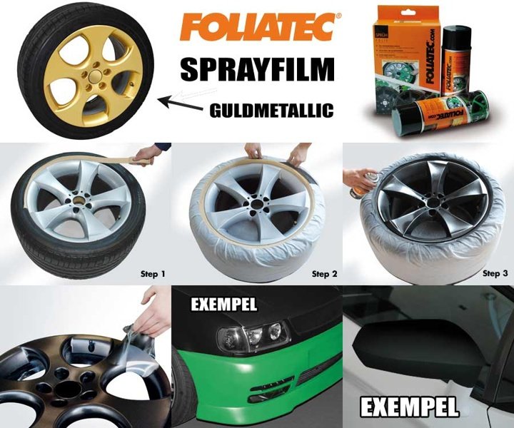 FoliaTec Sprayfilm Guld-Metallic 1x Burk 400ml (ca 2st fälgar)