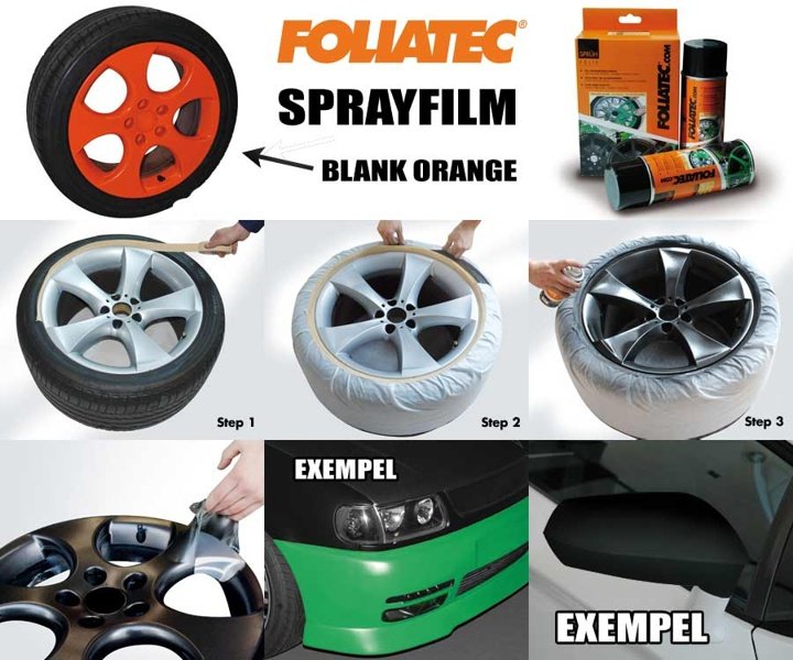 FoliaTec Sprayfilm Orange Blank 1x Burk 400ml (ca 2st fälgar)