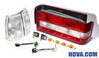 Paketpris med Vit/Röd Baklampor inkl. Adapterkabel Volvo 740/760