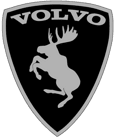 Emblem Sköld Volvo Stegrande Älg Svart/Ljusgrå - VÄNSTER
