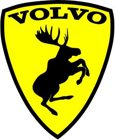 Emblem Sköld Volvo Stegrande Älg Gul/Svart - HÖGER
