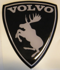 Emblem Sköld Volvo Stegrande Älg 3D Svart/Grå